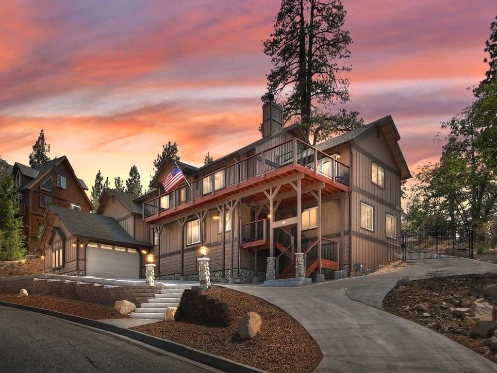 A house with a tree in the middle of it